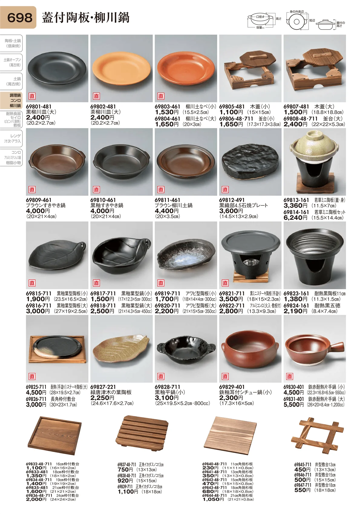 陶里vol.31・ページ番号698・蓋付陶板・柳川鍋