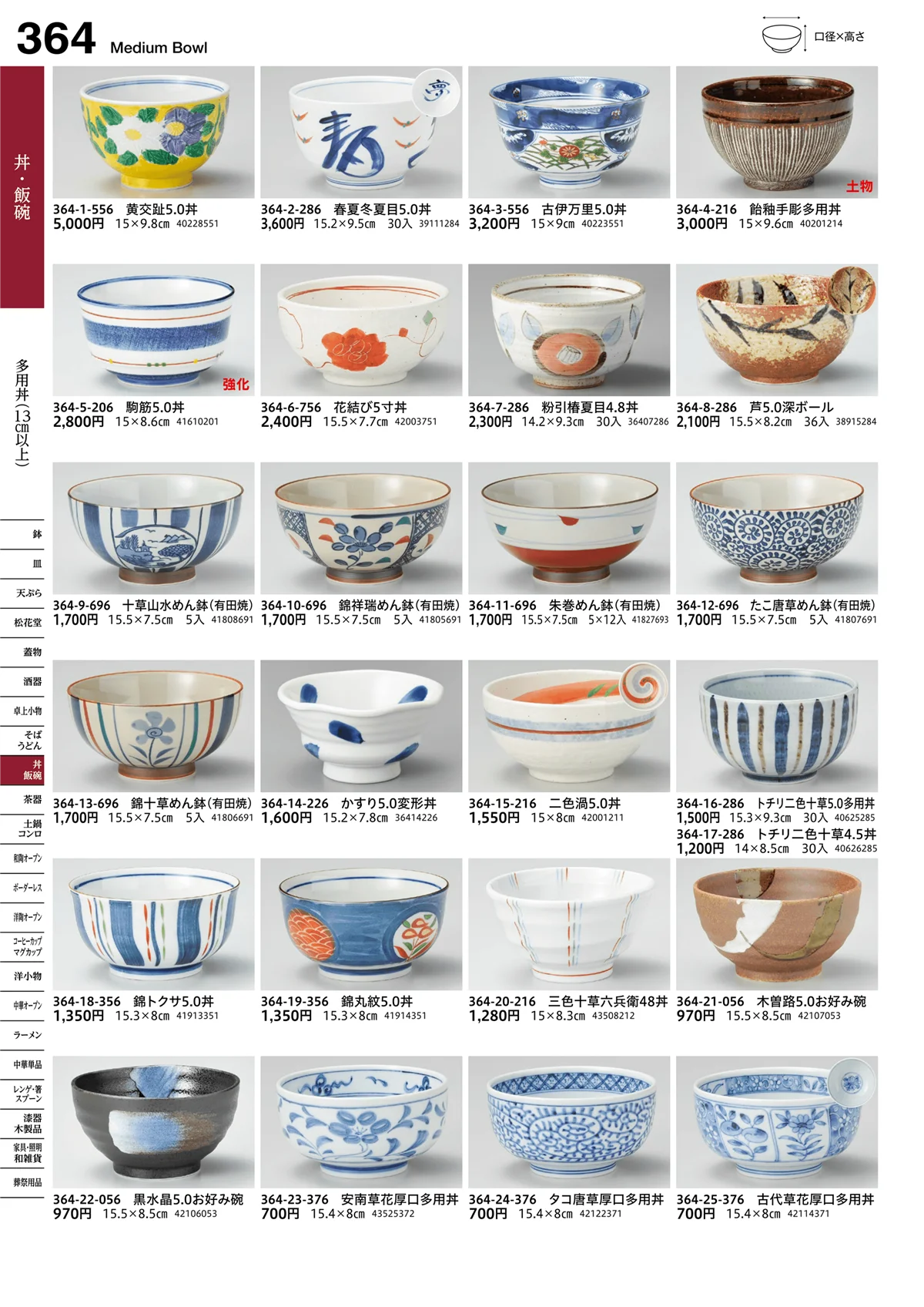 うつわvol.16・ページ番号364・多用丼（13cm以上）