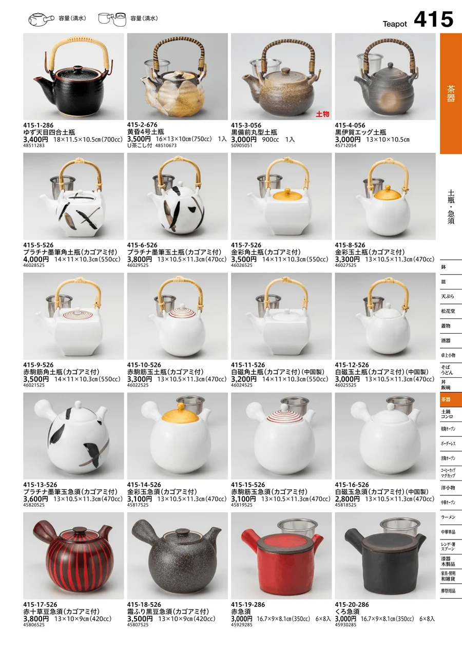 土瓶・急須 ページ415