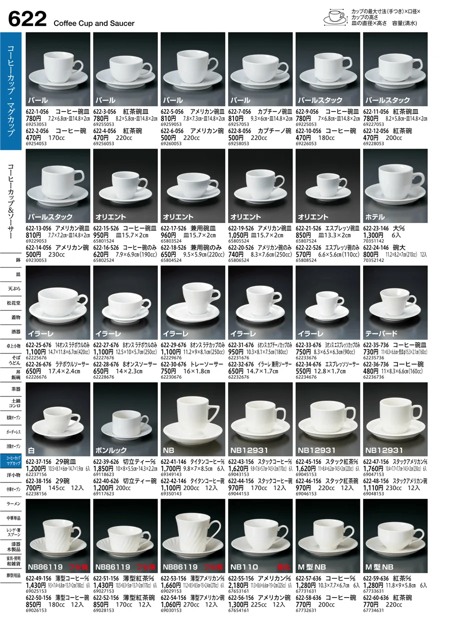 コーヒーカップ＆ソーサー ページ622