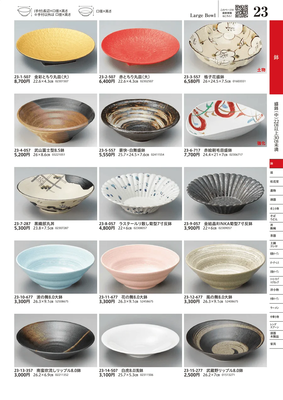 盛鉢（中）（22cm以上30cm未満） ページ23