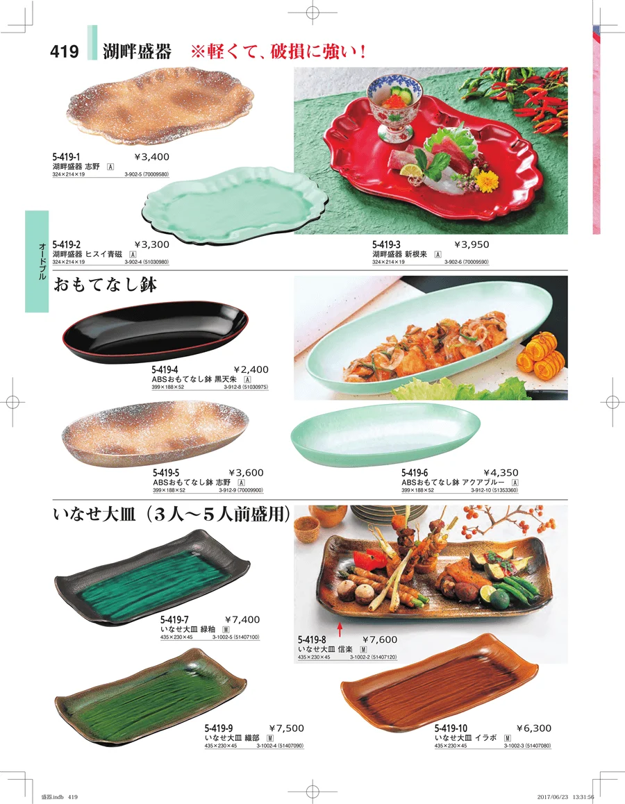 盛器・バイキング・プレート・珍味陶器 ページ419