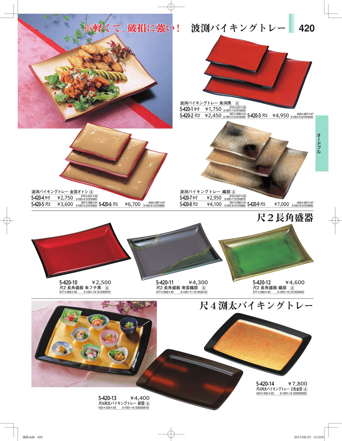 やすらぎ・ページ番号420・盛器・バイキング・プレート・珍味陶器