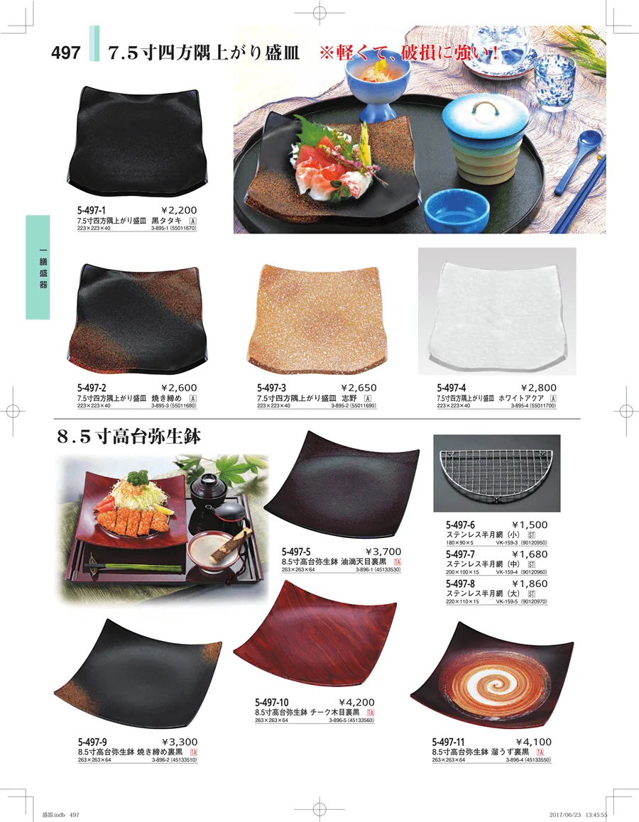 盛器・バイキング・プレート・珍味陶器 ページ497