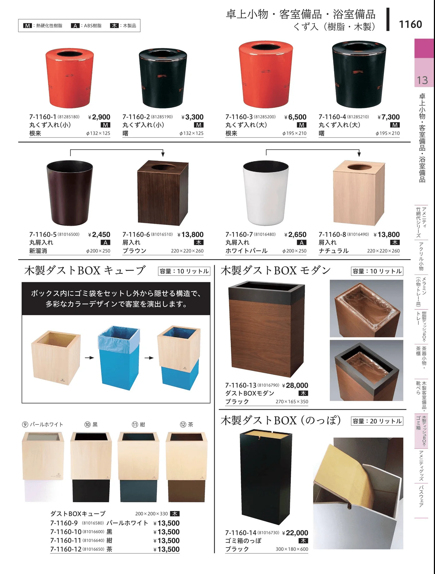 やすらぎvol.34・ページ番号1160・木製ティッシュBOX・ゴミ箱