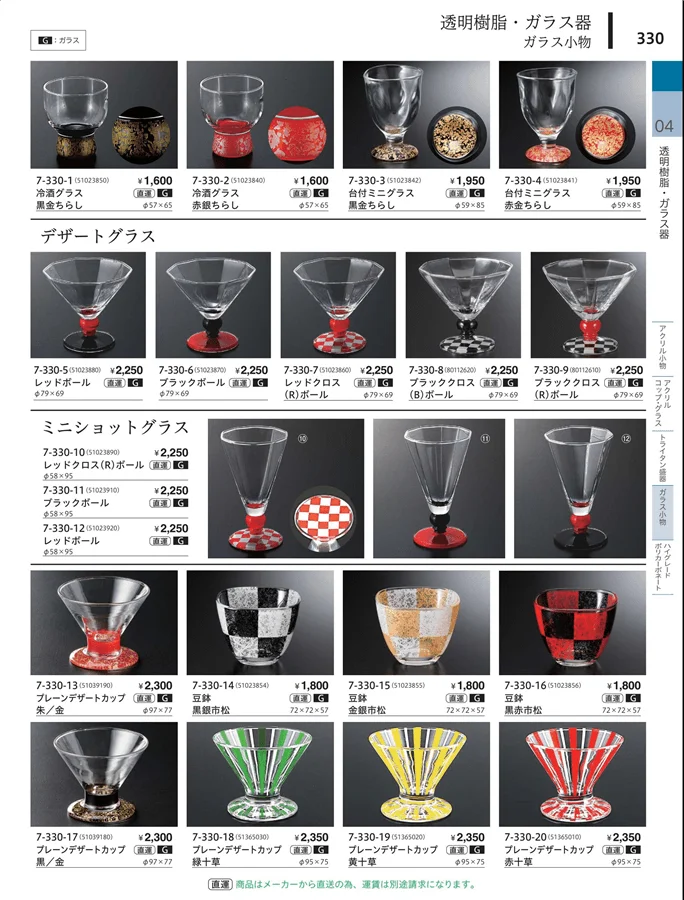 ガラス小物 ページ330