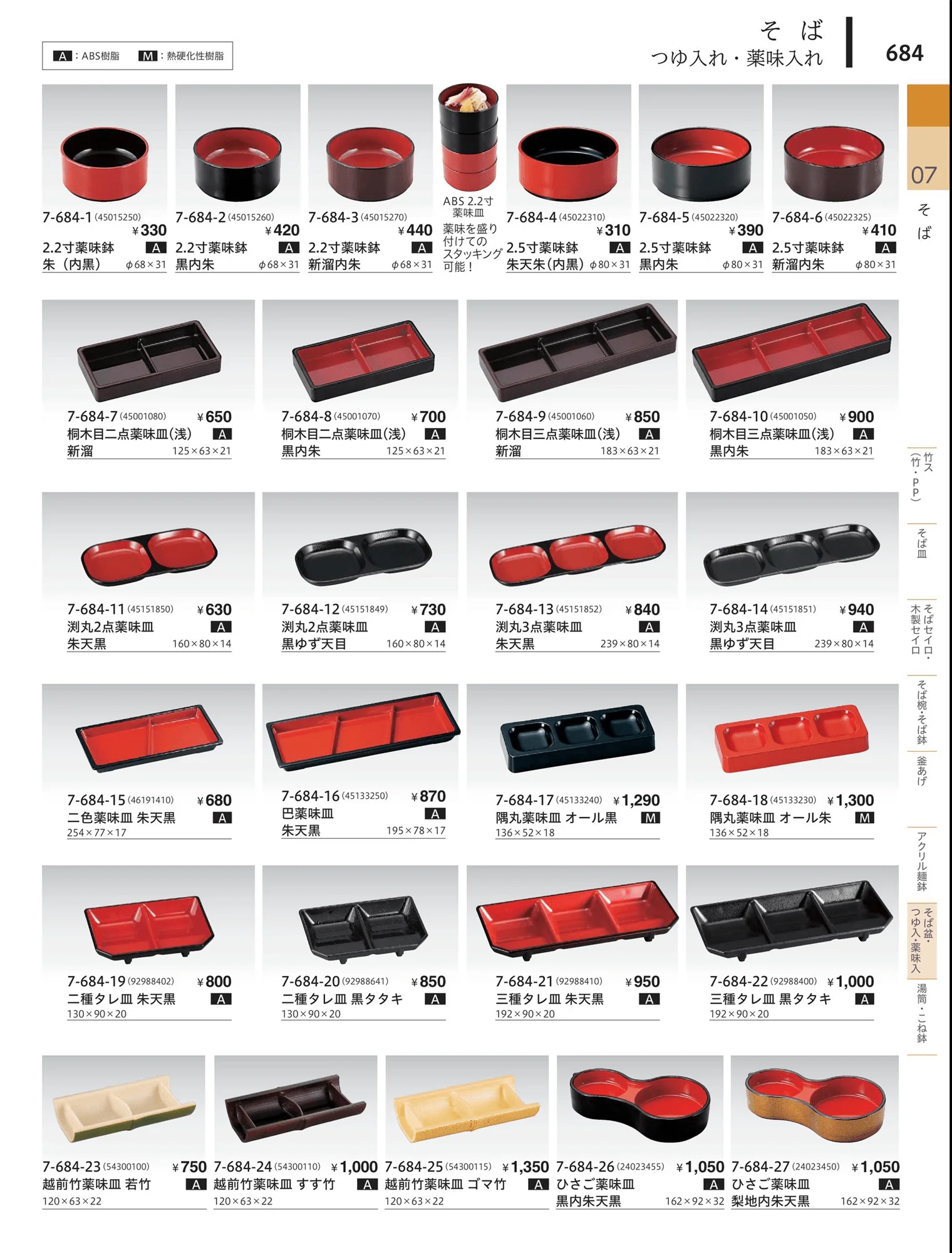やすらぎvol.34・ページ番号684・アクリル冷麺鉢・薬味入