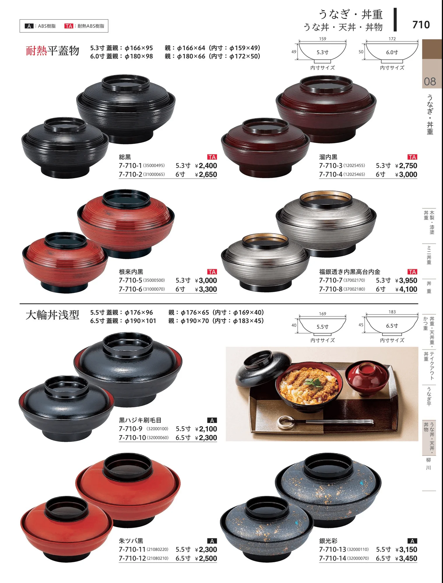 やすらぎvol.34・ページ番号710・うな丼・天丼・丼物