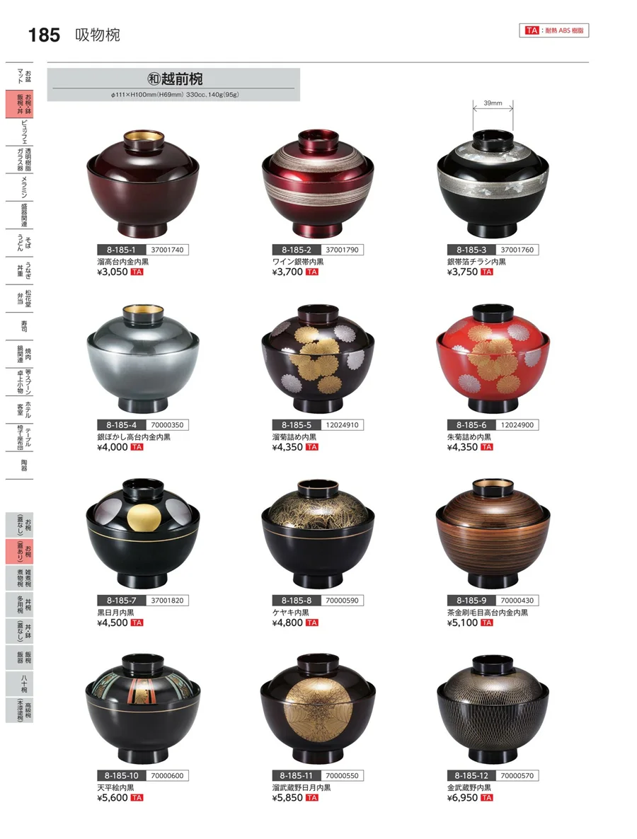 お椀（蓋あり） ページ185