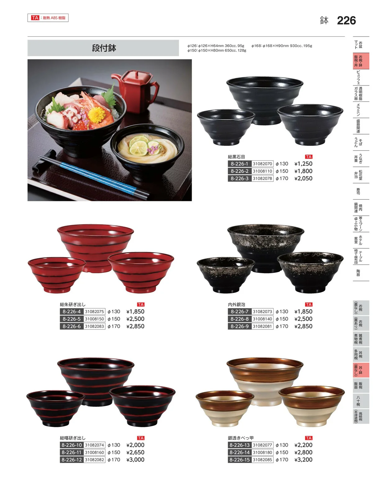 やすらぎvol.35・ページ番号226・丼・鉢（蓋なし）