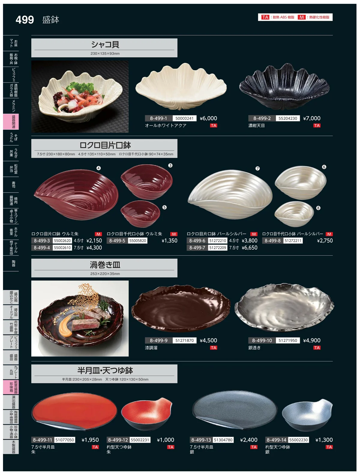 やすらぎvol.35・ページ番号499・前菜盛皿・珍味鉢