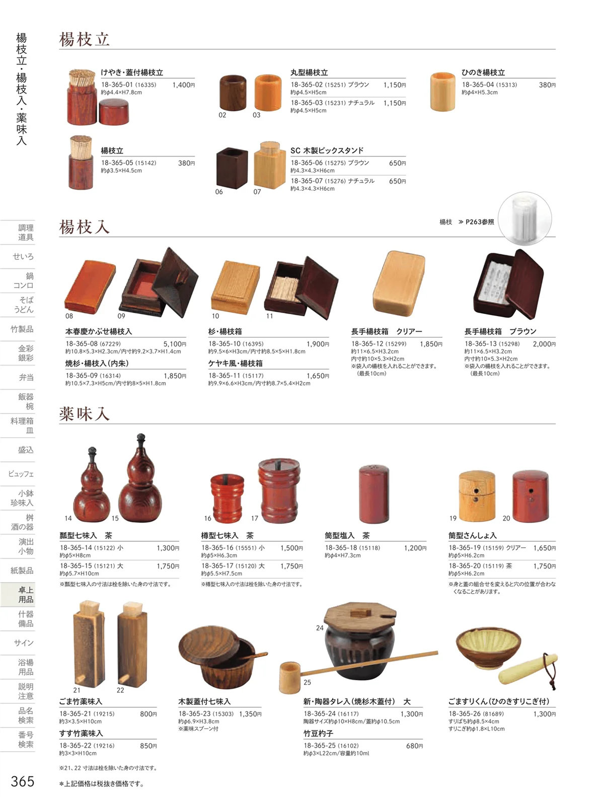 用美vol.18・ページ番号365・楊枝立・楊枝入・調味料入