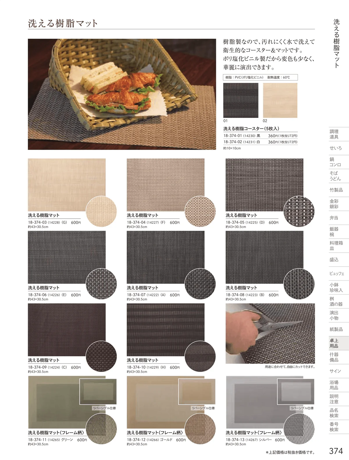 用美vol.18・ページ番号374・洗える樹脂マット